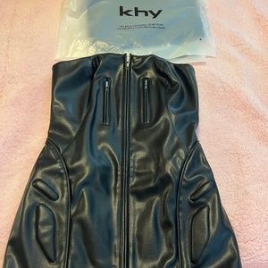 KHY Faux Leather Mini Dress